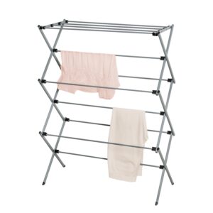 Foldable 3-Tier Accordion Clothes Drying Rack - Chrome