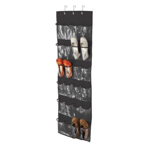 24-Pocket Over-the-Door Hanging Shoe Organizer - Black