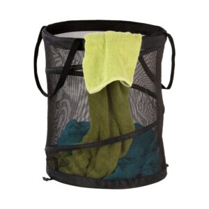 Foldable Mesh Pop-Up Laundry Hamper - Black