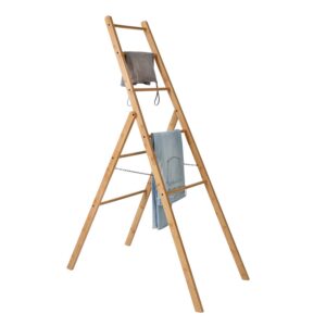 Natural Foldable Bamboo Folding Ladder Rack