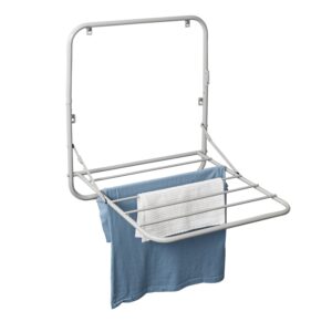 Foldable Over-the-Door and Wall-Mount Folding Clothes Drying Rack - Gray