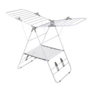 Foldable Large Expandable Folding Wing Clothes Drying Rack - White