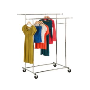 Mobile Double-Bar Adjustable Garment Rack