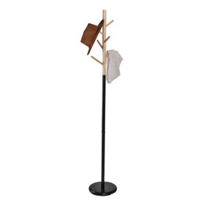 Wood Modern Coat Tree Stand - Black and Natural