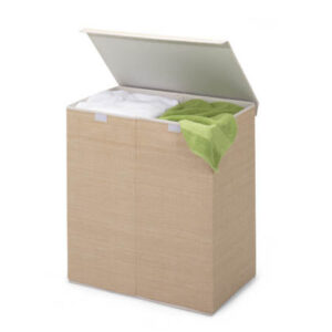 Resin Large Dual Laundry Hamper with Lid - Natural