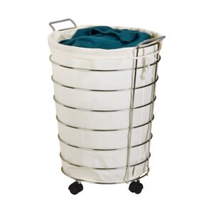 Rolling Laundry Hamper with Removable Laundry Bag - Chrome