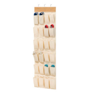 Bamboo 24-Pocket Over-the-Door Hanging Shoe Organizer