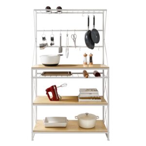 Kitchen Bakers Rack - White and Oak