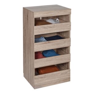 Stackable Modular 4-Drawer Closet Organizer - Brown