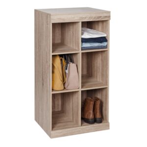 Stackable 6-Cubby Organizer with Anti-Tip Hardware - Brown