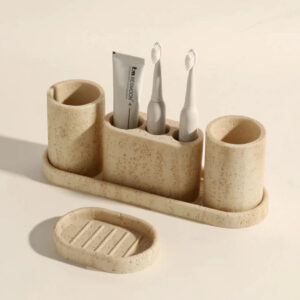 Travertine Stone Bathroom Accessories Set