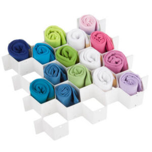 Plastic 32-Compartment Drawer Organizer - White