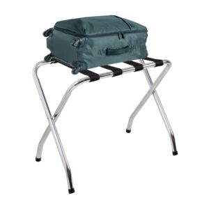 Folding Luggage Rack - Chrome and Black