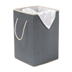 Resin Square Laundry Hamper with Handles - Gray