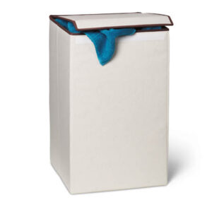 Square Folding Laundry Hamper with Lid - Natural