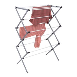 Foldable 3-Tier Accordion Clothes Drying Rack - Gray - 52