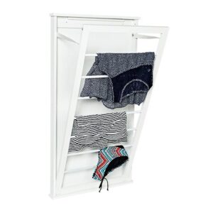 Foldable Over-the-Door and Wall-Mount Clothes Drying Rack (140 Feet) - White