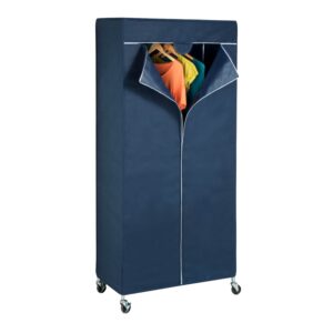 Protective Garment Rack Cover - Navy and White