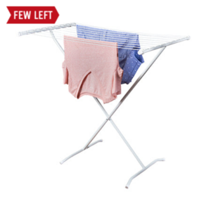 Foldable Metal Folding X-Frame Clothes Drying Rack - White