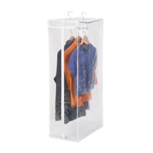 Short Garment Storage Bag - Clear and White